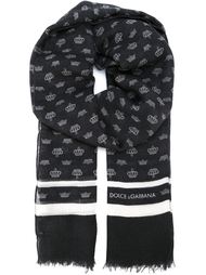 шарф с узором в короны Dolce &amp; Gabbana