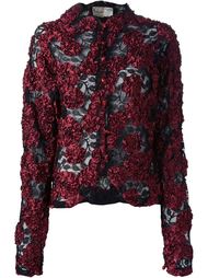 куртка с кружевной цветочной аппликацией Krizia Vintage