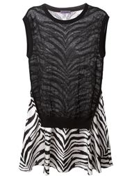 расклешенное платье с зебровым узором  Emanuel Ungaro