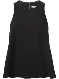 расклешенный топ с кожаной отделкой T By Alexander Wang