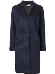 замшевое пальто с контрастными лацканами Jil Sander
