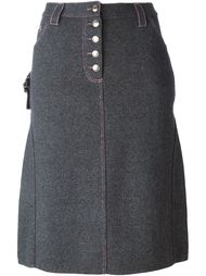 трикотажная юбка-карандаш с джинсовым эффектом  Christian Dior Vintage