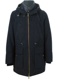 стеганое пальто с капюшоном Moncler Gamme Bleu