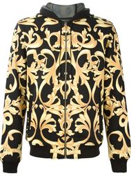 толстовка на молнии с капюшоном и принтом барокко Versace