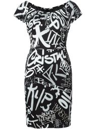 платье с принтом граффити  Moschino