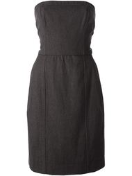 приталенное платье без бретелек Yves Saint Laurent Vintage