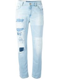 укороченные джинсы с потёртостями Dondup