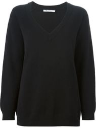свитер с V-образной горловиной в рубчик T By Alexander Wang