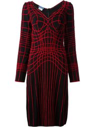 платье с сеткой красного цвета Thierry Mugler Vintage