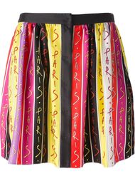 плиссированная юбка с принтом "Paris" Emanuel Ungaro