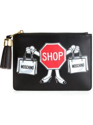 клатч с принтом "Shop" Moschino