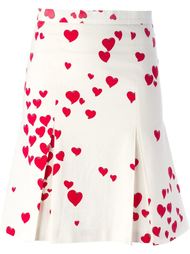 юбка с принтом сердец Moschino Vintage