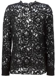 кружевная блузка с цветочным узором Saint Laurent
