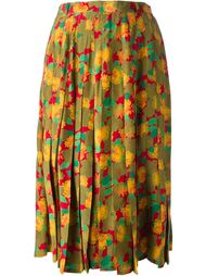 плиссированная юбка с цветочным принтом Jean Louis Scherrer Vintage