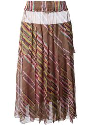 длинная плиссированная юбка в полоску  Christian Dior Vintage