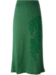 юбка-миди с цветочным рисунком Christian Dior Vintage