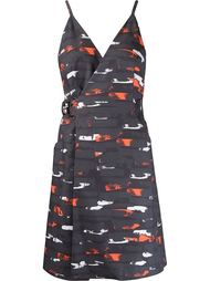 abstract print v-neck dress Andrea Marques