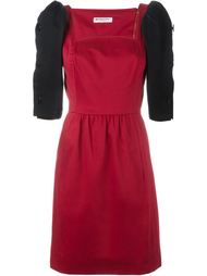 платье с контрастными рукавами на пуговицах Yves Saint Laurent Vintage
