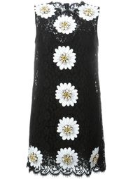 кружевное платье с аппликацией маргариток Dolce &amp; Gabbana