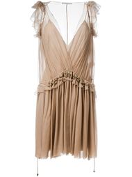 плиссированное платье с глубоким вырезом Chloé