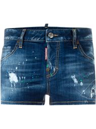 джинсовые шорты с потертой отделкой Dsquared2