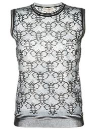 прозрачный топ с логотипами Emilio Pucci