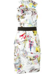 платье с принтом модного показа Moschino