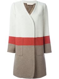 пальто дизайна колор-блок Tory Burch