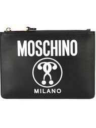 клатч с логотипом и принтом Moschino