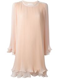 плиссированное платье с расклешенными рукавами Chloé