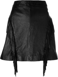 юбка А-силуэта с бахромой Saint Laurent
