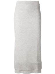 трикотажная юбка-миди с разрезом сзади Victoria Beckham