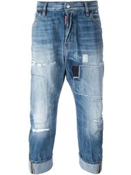 укороченные джинсы с рваными деталями Dsquared2