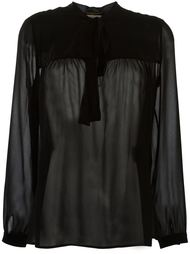 прозрачная блузка с мягким бантом Saint Laurent
