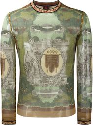 прозрачный топ с графическим принтом Jean Paul Gaultier Vintage