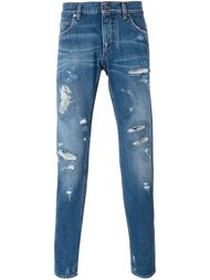 джинсы кроя слим с потертой отделкой Dolce &amp; Gabbana