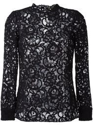 кружевная блузка с цветочным узором Saint Laurent