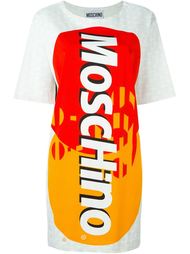 платье с принтом логотипа Moschino