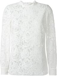 кружевная блузка с цветочным узором Saint Laurent