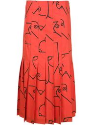 плиссированная юбка с принтом  Calvin Klein Collection