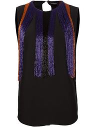 топ с бахромой из бисера Balmain