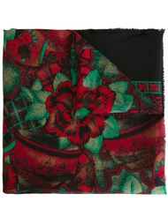 шарф с цветочным принтом Christian Dior Vintage
