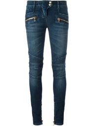 байкерские джинсы Balmain