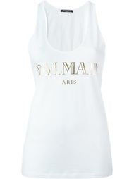 топ с принтом-логотипом Balmain