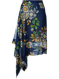 асимметричная юбка с цветочным принтом MSGM