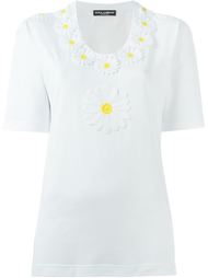 футболка с аппликацией маргариток Dolce &amp; Gabbana