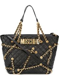 сумка-тоут с цепочной отделкой Moschino