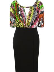 приталенное платье с цветочным узором Versace
