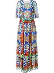 платье макси с принтом Carretto Siciliano Dolce &amp; Gabbana
