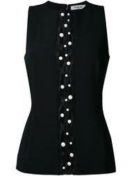 топ с вышивкой макраме и отделкой бусинами Mugler